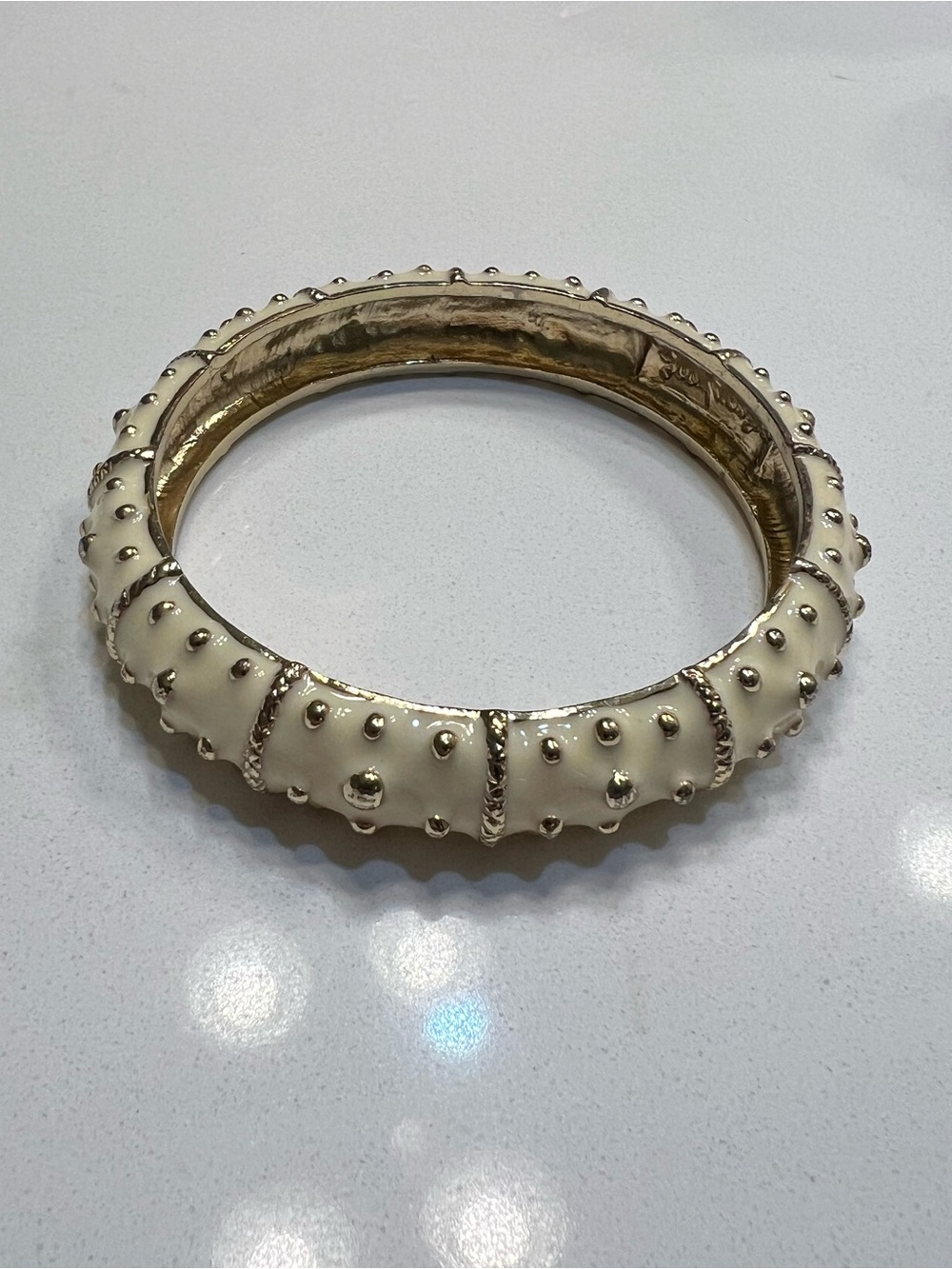 Lilly Pulitzer Cream Enamel Sea Urchin Bangle Bracelet